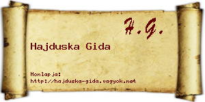 Hajduska Gida névjegykártya